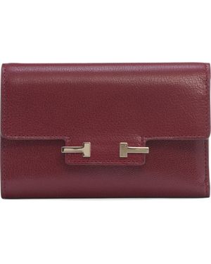 Tom Ford Double T Leather Wallet - Purple