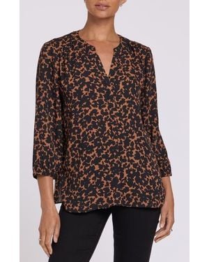 NYDJ Pintuck Top - Brown