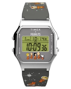 Timex X Peanuts T80 Space Collection Resin Strap Watch, 34Mm - Gray