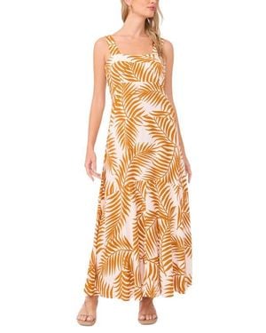 Vince Camuto Palm Print Maxi Dress - Orange