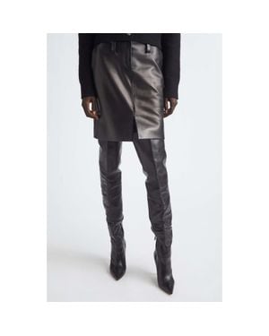 Brandon Maxwell The Leather Pencil Skirt - Black