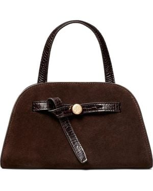 Tory Burch Small Romy Suede Bauletto - Brown