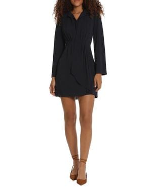DONNA MORGAN FOR MAGGY Ruffle Detail Long Sleeve Minidress - Black