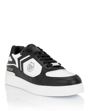 Philipp Plein Low-Top Pit-$Top Deer Leather - Black