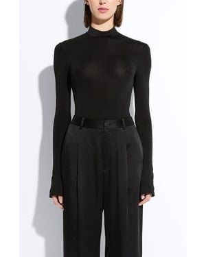 LAPOINTE Jersey Mock Neck Bodysuit - Black