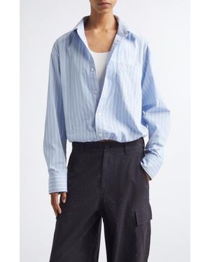 Alexander Wang Pre-Styled Gathered Button-Up Shirt With Tank - Blue