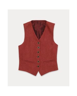 Fortela Demi Linen Vest - Red