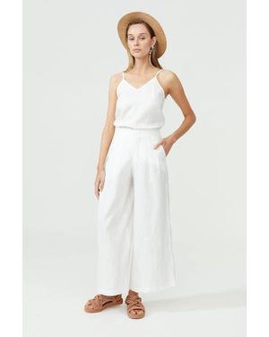 Lanhtropy Culotte Linen Pants - White