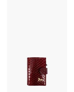 Cavalinho Gallop 22 Bifold Pop Up Slim Patent Leather Wallet - Red