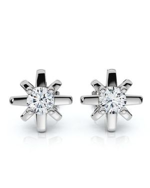 Bliss Diamond 1/3Ct Diamond Starburst Diamond Studs 14K Lab Grown Earrings 1/3 Wide - White