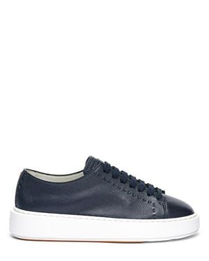 Santoni Leather Sneaker - Blue