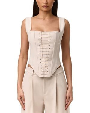 Naked Wardrobe Suiting Corset Top - Natural