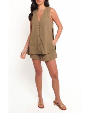 Petal & Pup Miller Cotton Vest & Shorts Set - Brown