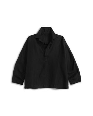Frank & Eileen Popover Linen Shirt - Black