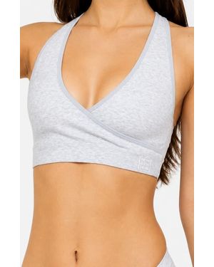 BRABAR Cotton Stretch Rib Racerback Sports Bra - Gray