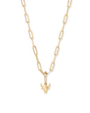 Brook and York Aries Zodiac Charm Paperclip Necklace - White
