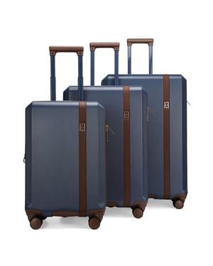 Elle Luxe Journey 3 Piece Expandable Retro Spinner Luggage Set - Black