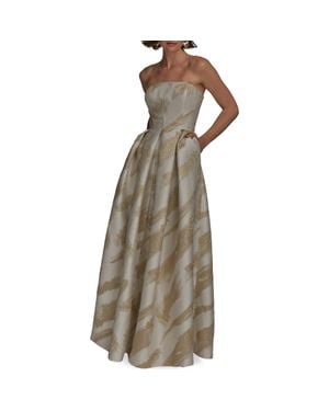 Donna Karan Strapless Fit & Flare Gown - Natural