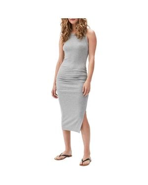 Michael Stars Wren Side Slit Sleeveless Body-Con Midi Dress - Gray