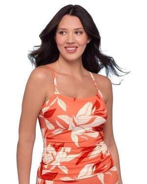 S3 Supportive And Sculpting Classic Shirred-Front Tankini Swimsuit Top