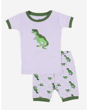 Leveret Kids Cotton Two-Piece Short Printed Pajamas, Animals & Characters - Gray