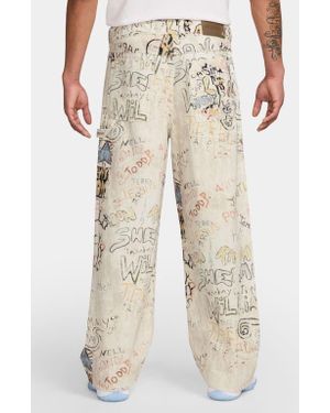 Nike Air Loose Fit Playground Print Carpenter Pants - Natural