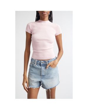Alexander Wang Jacquard Logo Rib Sweater - Pink