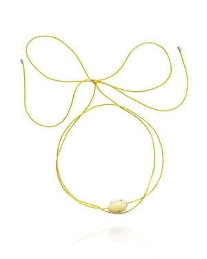 Saule Label Lily Tie Jet Necklace - Metallic