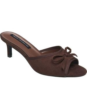 French Connection Dotty Faux Suede Heel - Brown