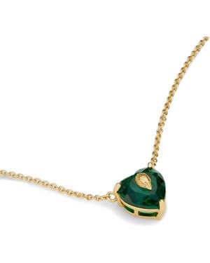Kurt Geiger Crystal Heart Pendant Necklace - Green
