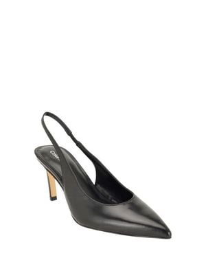 Calvin Klein Biancya Leather Slingback Pump - Black