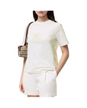 Burberry Knight Stamp Cotton T-Shirt - White