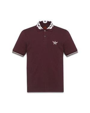 MCM Laurel Logo Piqué Polo - Purple