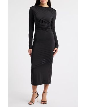 NIKKI LUND Hilda Long Sleeve Cocktail Dress - Black