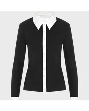 Anne Fontaine Shirt Nuage Cotton Long Sleeve Shirt With Classic Collar And Front Buttons - Black