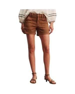 Sanctuary Wander On Denim Shorts - Brown