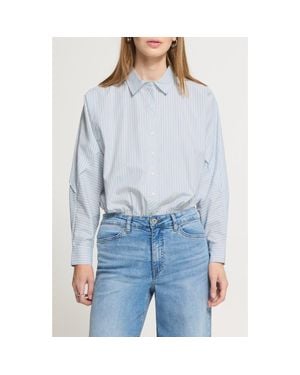 Ichi Ihjadeline Striped Button-Up Shirt - Blue