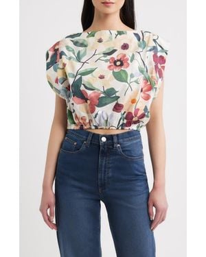 Cleobella Merida Floral Organic Cotton Top - Blue