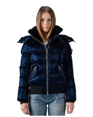 Woodpecker Woody Bomber Quilted Coat - Blue