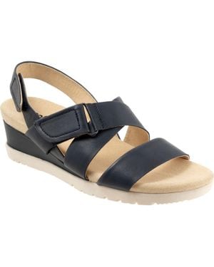 Softwalk Novi Ankle Strap Wedge Sandal - Blue