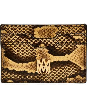 Amiri Python Embossed Card Holder - Metallic