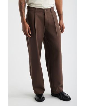 Open Edit Relaxed Pleated Stretch Twill Pants - Multicolor