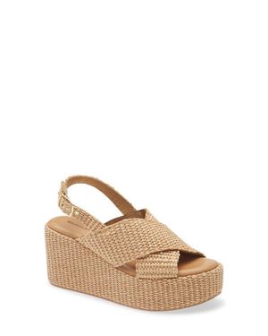 Chocolat Blu Jacen Slingback Wedge Platform Sandal - Natural