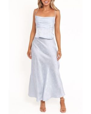 Petal & Pup Belle Floral Satin Camisole & Maxi Skirt Set - Purple