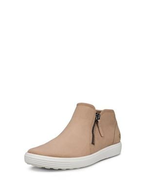 Ecco Soft 7 Mid Top Zip Sneaker - Natural