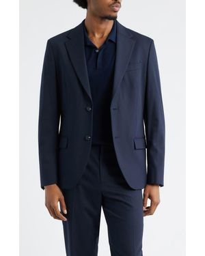 Open Edit Slim Fit Solid Stretch Suit Jacket - Brown