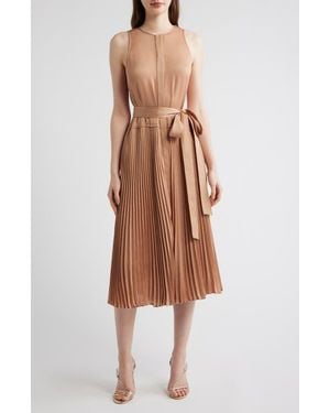 Kobi Halperin Maxine Crinkle Pleated Midi Dress - Brown