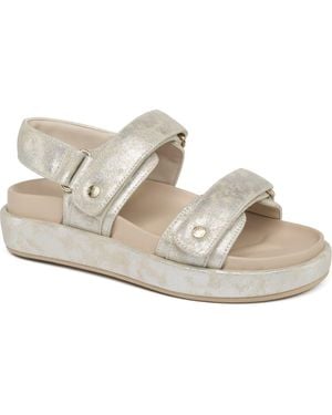 JSlides Footwear Bay Leather Slingback Sandal - Metallic
