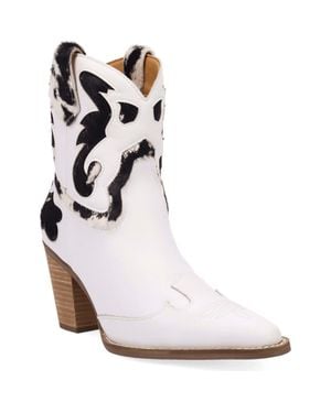 Dingo Run Wild Animal Print Western Boot - White