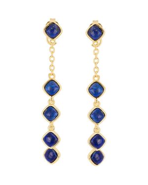 ATHRA LUXE Front-Back Chain Drop Earrings - Blue